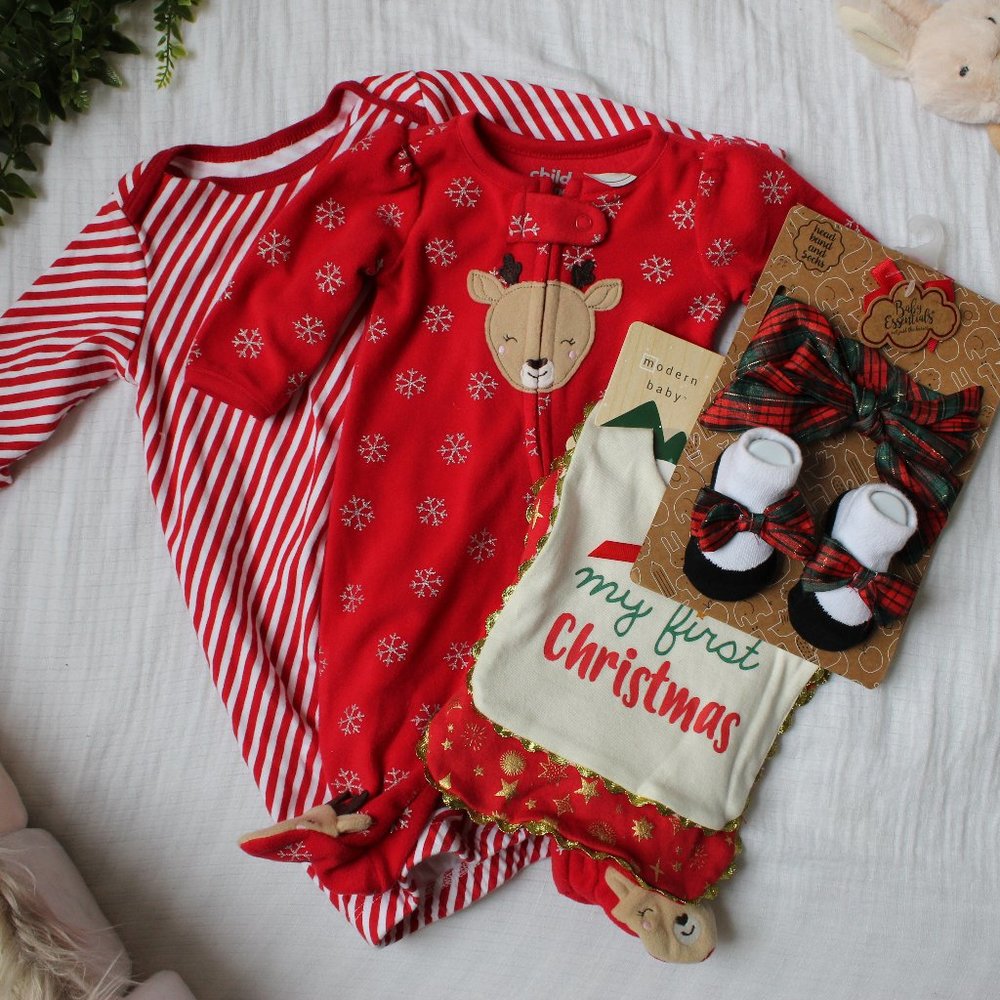 Baby Christmas Bundle!! Footed PJ's, Sleep Gown, +